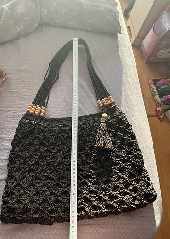 Boncuk Detaylı kahverengi kağıt ip - Görsel 2