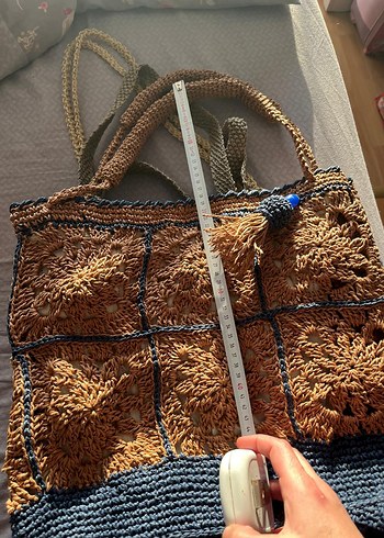 Boncuk Detaylı kahverengi kağıt ip - Görsel 5