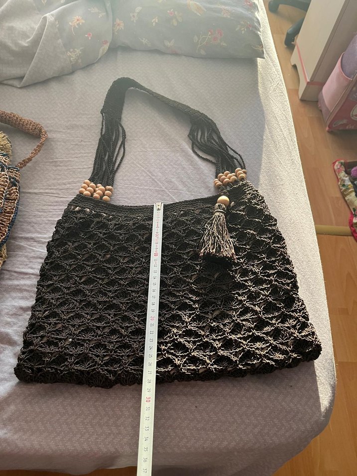 Boncuk Detaylı kahverengi kağıt ip - Görsel 4