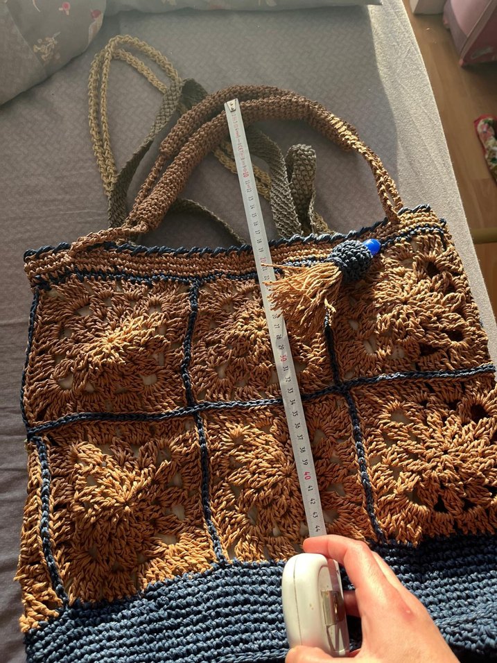 Boncuk Detaylı kahverengi kağıt ip - Görsel 5