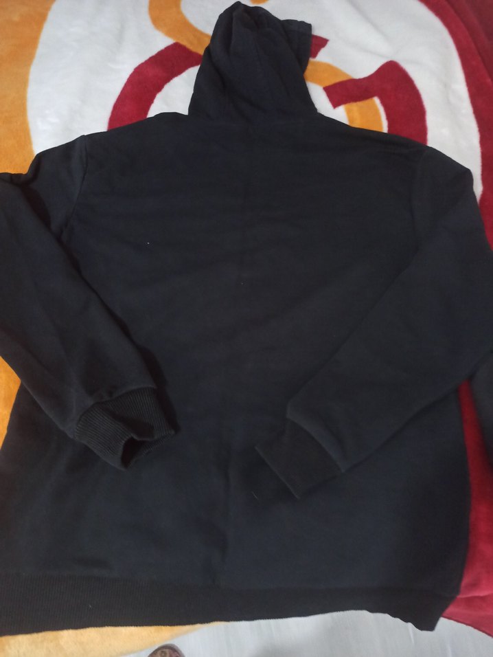 Siyah Kapüşonlu Erkek Sweatshirt - Görsel 4