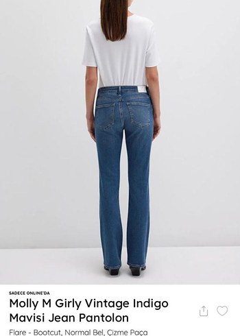 Molly M Girly Vintage Indigo Jean Pantolon - Görsel 5