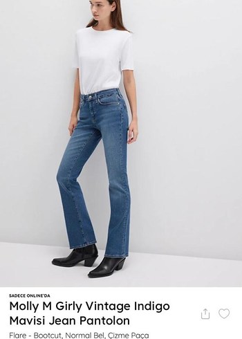 Molly M Girly Vintage Indigo Jean Pantolon - Görsel 6