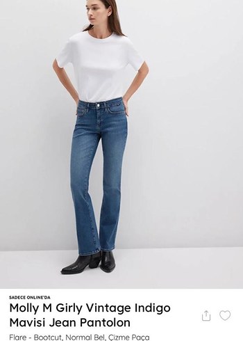 Molly M Girly Vintage Indigo Jean Pantolon - Görsel 7