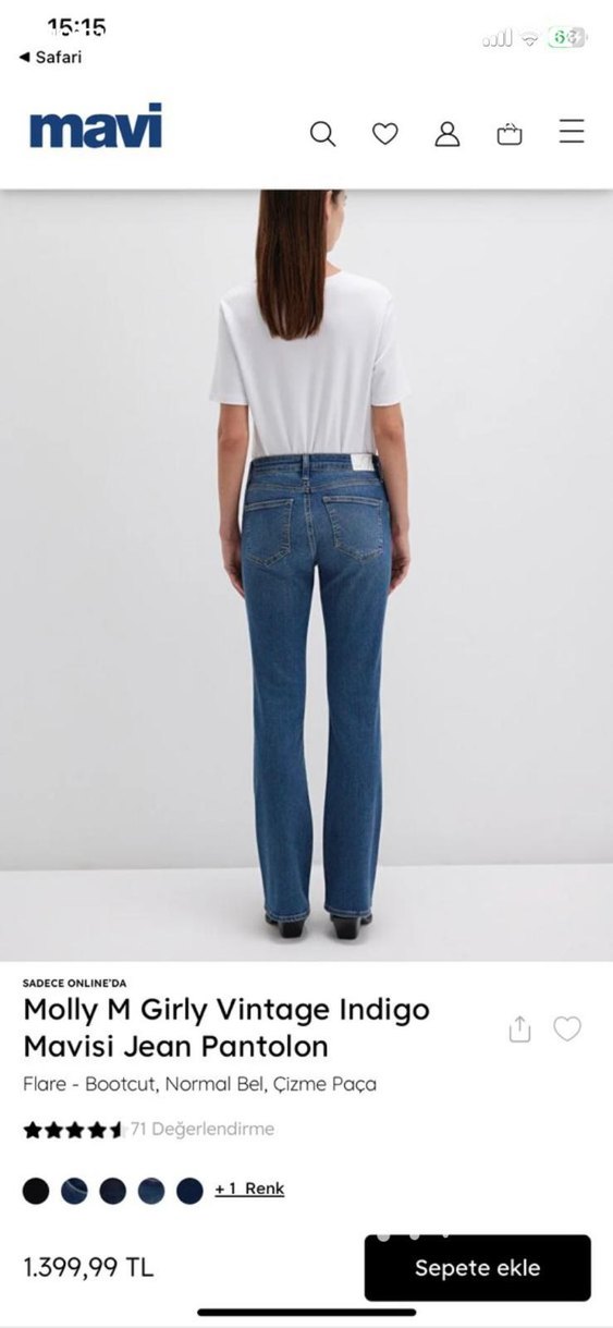 Molly M Girly Vintage Indigo Jean Pantolon - Görsel 5