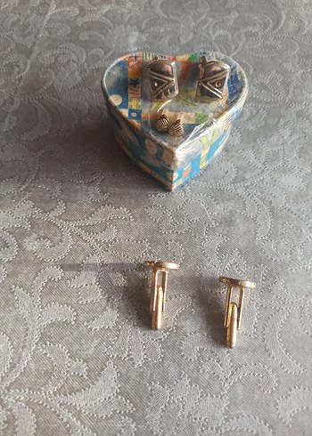 Altın Renkli Minimalist kol düğmesi - Görsel 4