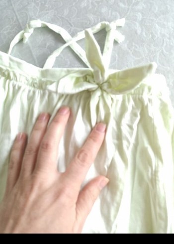 Pamuklu Fırfırlı askılı elbise - Görsel 5