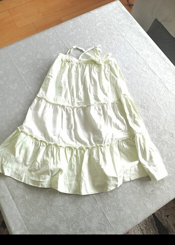 Pamuklu Fırfırlı askılı elbise - Görsel 2