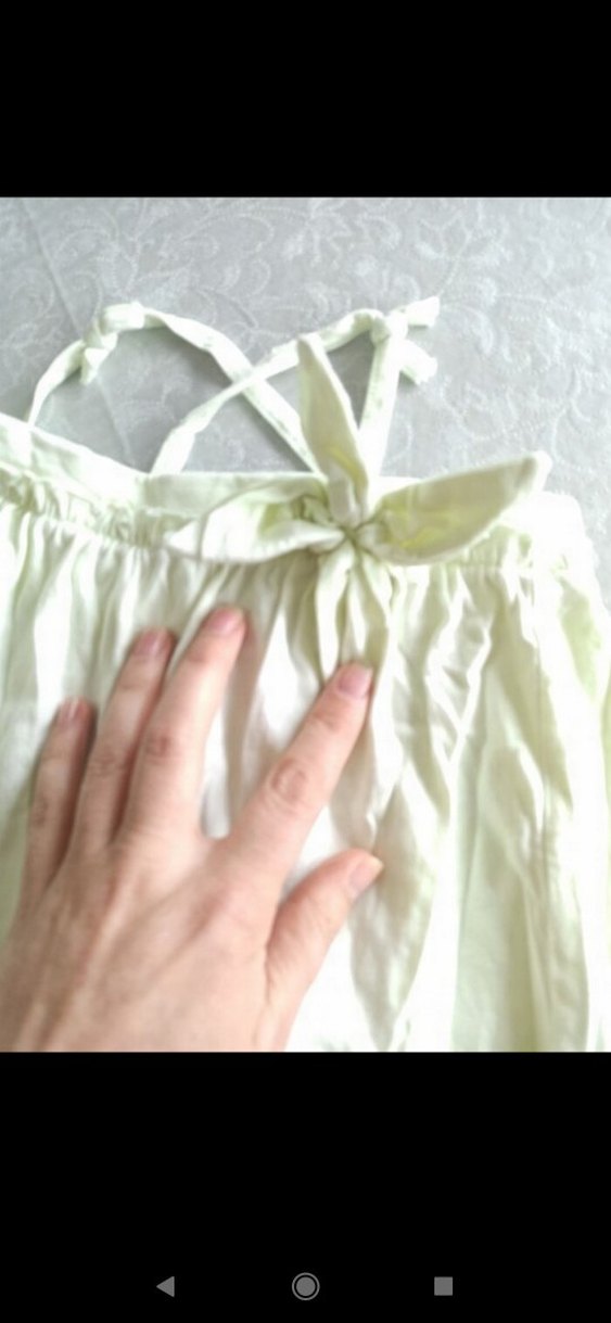 Pamuklu Fırfırlı askılı elbise - Görsel 5