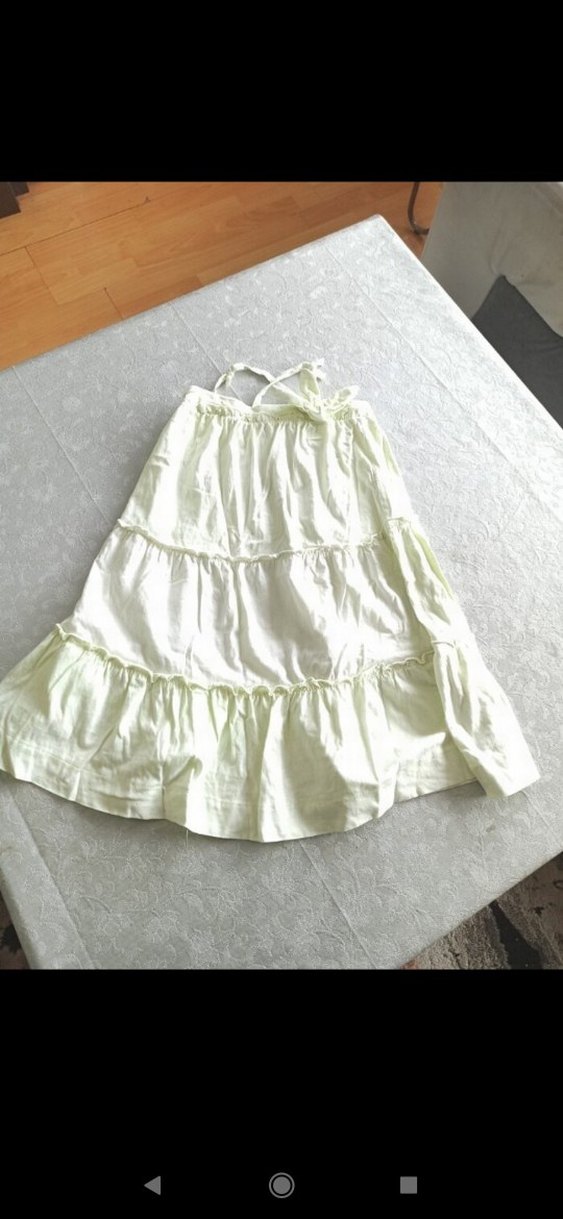 Pamuklu Fırfırlı askılı elbise - Görsel 2