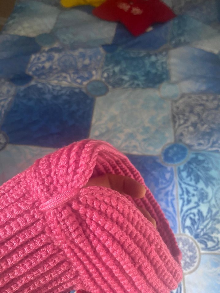 Pembe Örgü bebek Bere - Görsel 4