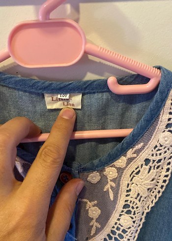 Dantel Detaylı Denim altı tül elbise - Görsel 2