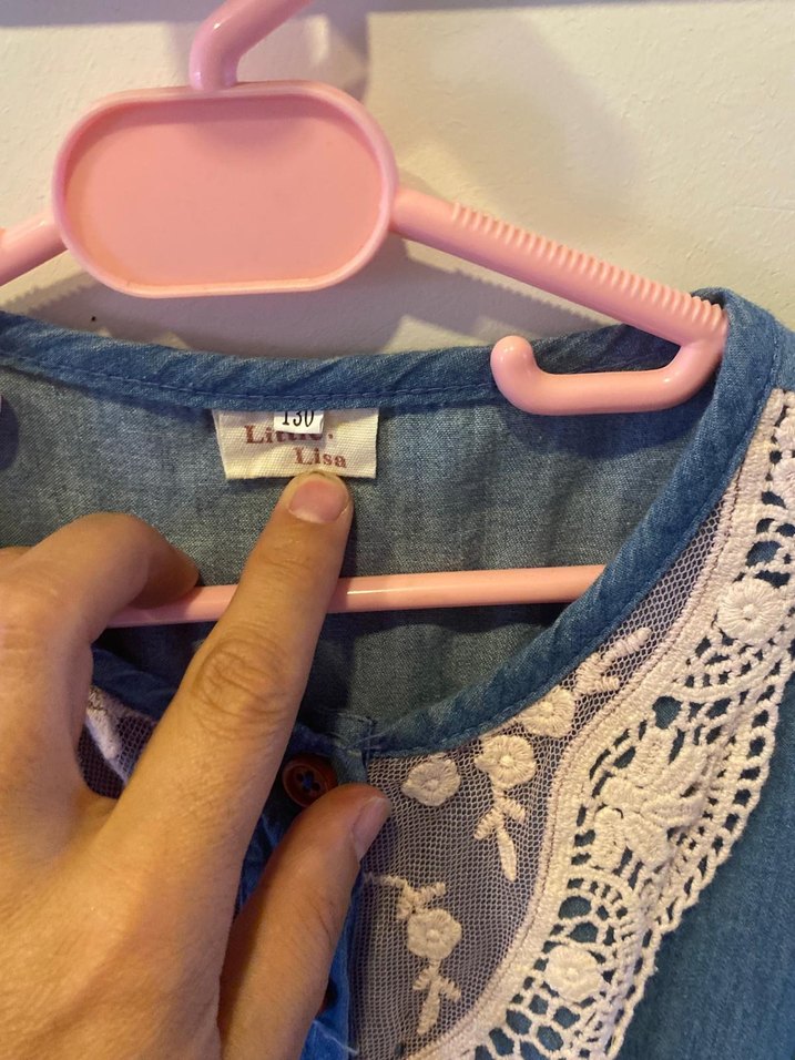 Dantel Detaylı Denim altı tül elbise - Görsel 2