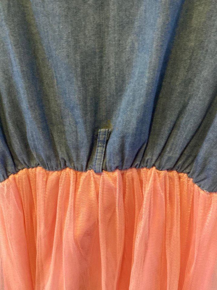 Dantel Detaylı Denim altı tül elbise - Görsel 4