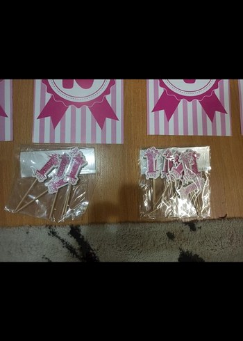 Bir yaş Pembe Parti Süsleri - Görsel 5