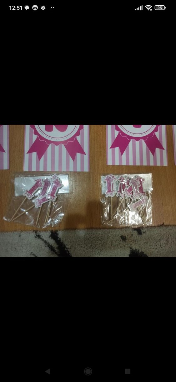 Bir yaş Pembe Parti Süsleri - Görsel 5