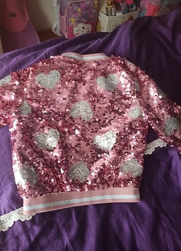 5 Yaş Beden H&M pul payetli bomber ceket 5/6 yaş