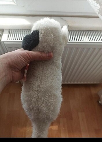 peluş oyuncak köpek siyah beyaz 