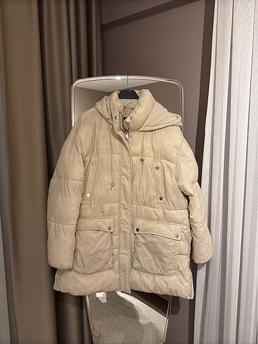 Pull and bear oversize mont (krem rengi)