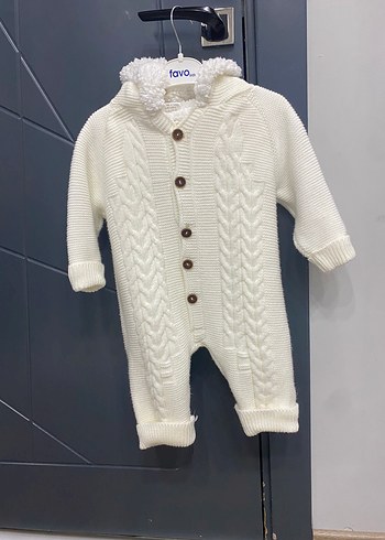 Beyaz Bebek Örgü Tulum