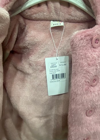 Civil Kız Çocuk Pembe Kürklü Mont - Görsel 5