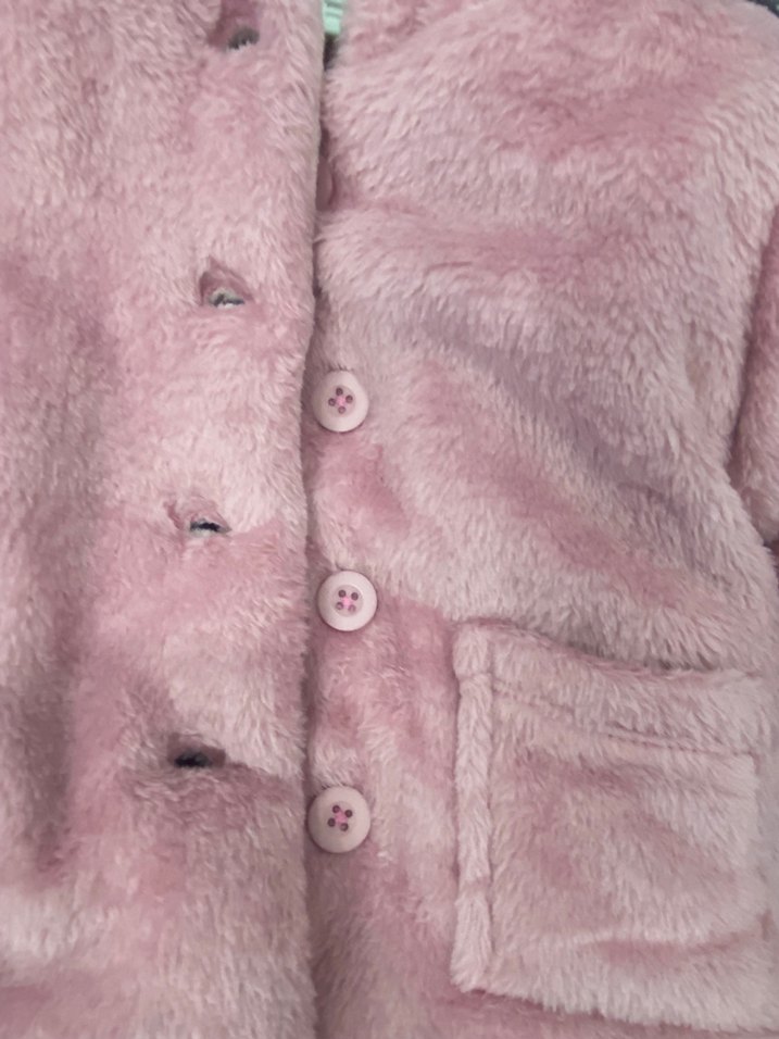 Civil Kız Çocuk Pembe Kürklü Mont - Görsel 4