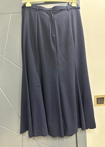 Düğmeli Lacivert Uzun Kadın Etek - Görsel 5