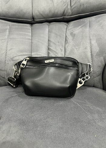 Siyah Deri Kadın Bel Çantası - Görsel 3