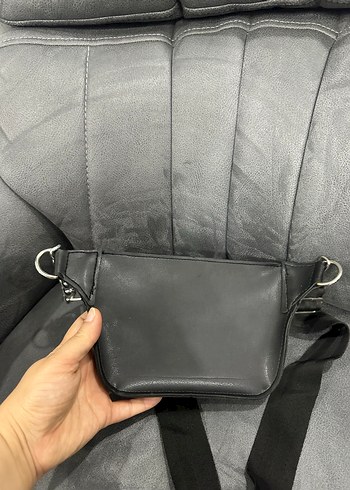 Siyah Deri Kadın Bel Çantası - Görsel 5