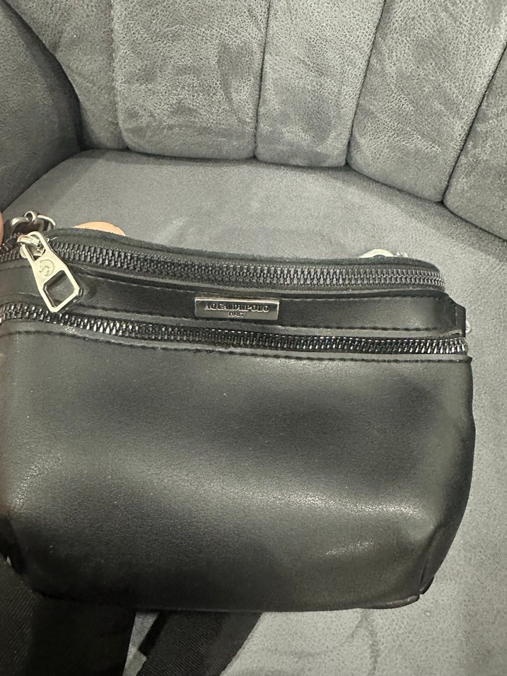 Siyah Deri Kadın Bel Çantası - Görsel 2