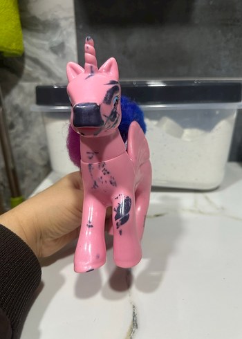 Pastel Pembe Unicorn Figür Oyuncak - Görsel 6