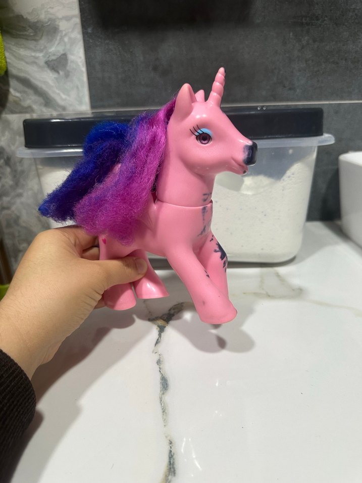 Pastel Pembe Unicorn Figür Oyuncak - Görsel 4