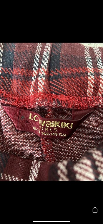 10 Yaş Beden Ekoseli kız çocuk pantalon