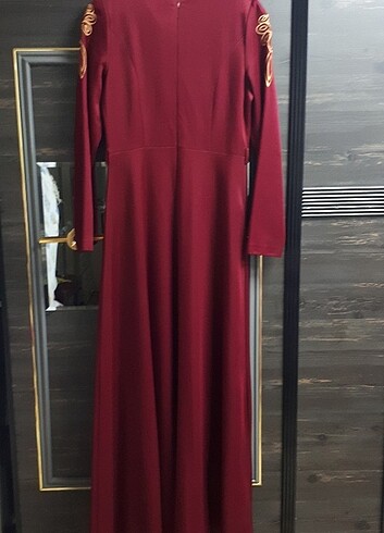 44 Beden bordo Renk Tesettur elbise