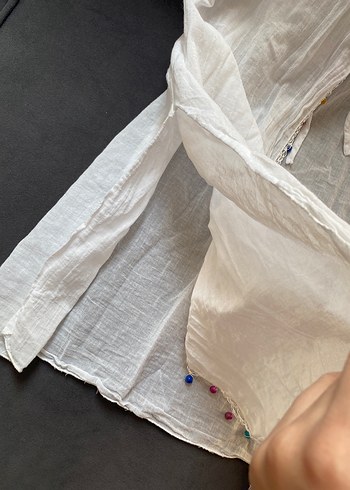 Pamuklu plaj deniz beyaz pareo elbise - Görsel 5