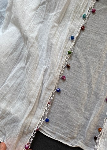 Pamuklu plaj deniz beyaz pareo elbise - Görsel 3