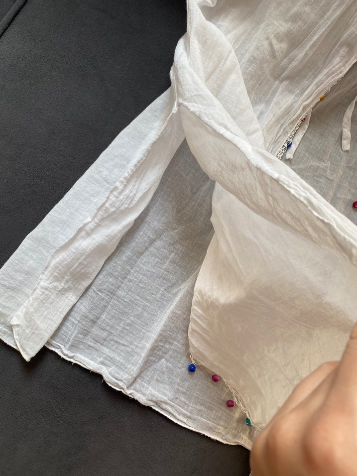 Pamuklu plaj deniz beyaz pareo elbise - Görsel 5