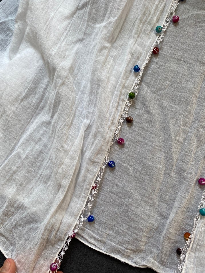 Pamuklu plaj deniz beyaz pareo elbise - Görsel 3