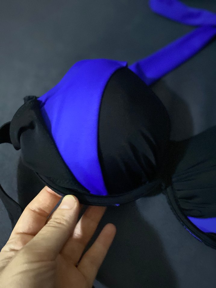 Koyu Mavi ve siyah renk bikini üstü - Görsel 2