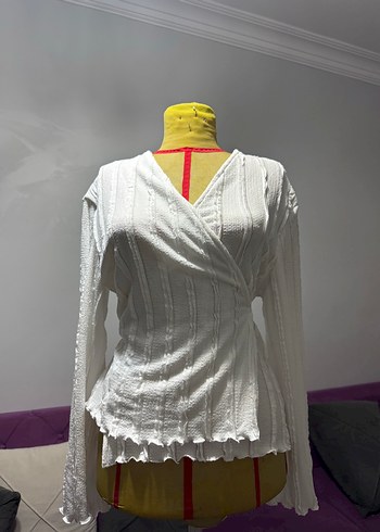 m Beden Beyaz V Yaka Kadın kimono