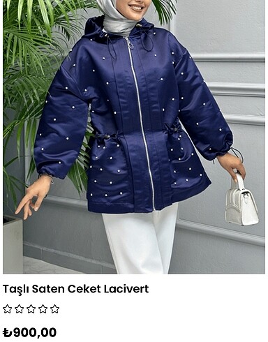 Taşlı saten ceket