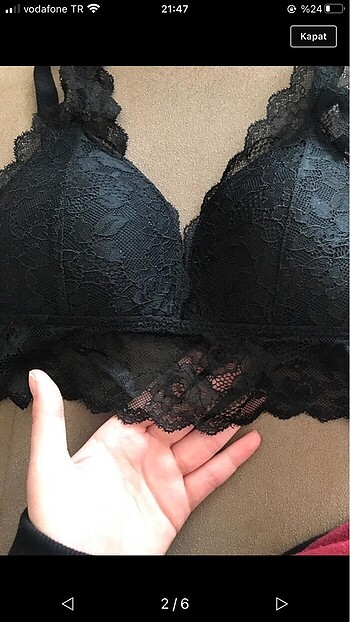 Pinti siyah bralet