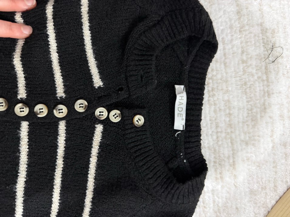 Çizgili Oversize Triko Kadın Kazak - Görsel 2