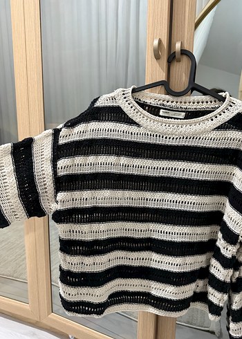 Çizgili Örgü Kadın Kazak pull&bear - Görsel 3