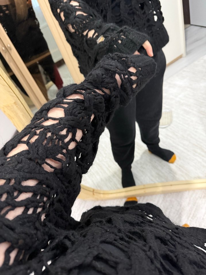 Zara örgü ajurlu triko kazak - Görsel 2