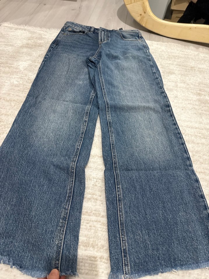 Kadın Mavi Mini Kot Pantolon - Görsel 4