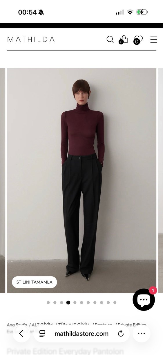 Kadın Siyah Keten Düz Kesim Pantolon mathilda - Görsel 2