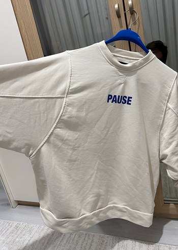 Beyaz Kadın Baskılı Sweatshirt be blue - Görsel 4