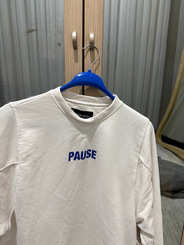 Beyaz Kadın Baskılı Sweatshirt be blue - Görsel 3