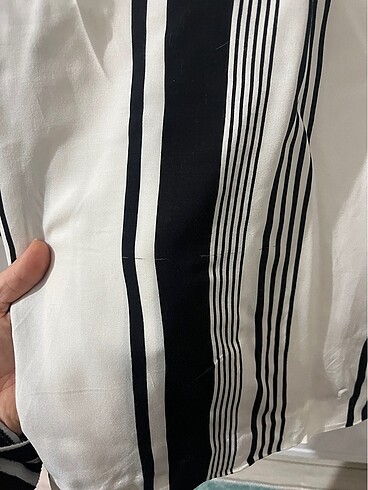 xs Beden H&M çizgili yarım kol bluz